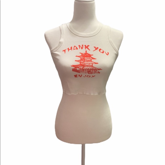 White Ribbed Crop Top - Picture 2 of 4